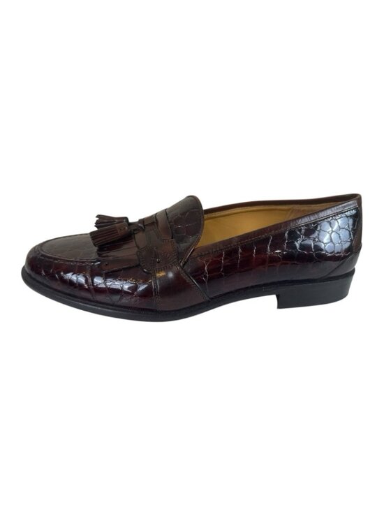 Johnston Murphy Cellini Mens 11M Brown Croc Embossed Tassel Loafer Italy Classic main image 10